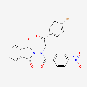 molecular formula C23H14BrN3O6 B3629329 N-[2-(4-bromophenyl)-2-oxoethyl]-N-(1,3-dioxo-1,3-dihydro-2H-isoindol-2-yl)-4-nitrobenzamide 
