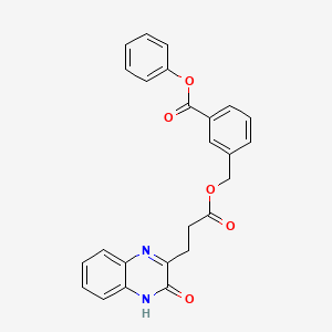 molecular formula C25H20N2O5 B3629366 phenyl 3-({[3-(3-hydroxy-2-quinoxalinyl)propanoyl]oxy}methyl)benzoate 