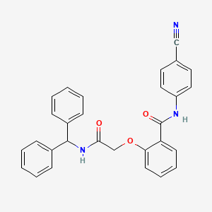 molecular formula C29H23N3O3 B3629395 N-(4-cyanophenyl)-2-{2-[(diphenylmethyl)amino]-2-oxoethoxy}benzamide 