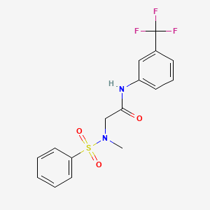 molecular formula C16H15F3N2O3S B3629411 N~2~-methyl-N~2~-(phenylsulfonyl)-N-[3-(trifluoromethyl)phenyl]glycinamide 