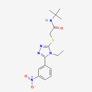 molecular formula C16H21N5O3S B3629413 N-(tert-butyl)-2-{[4-ethyl-5-(3-nitrophenyl)-4H-1,2,4-triazol-3-yl]thio}acetamide 