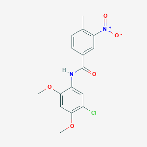 molecular formula C16H15ClN2O5 B3629420 N-(5-chloro-2,4-dimethoxyphenyl)-4-methyl-3-nitrobenzamide 