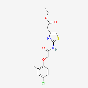 molecular formula C16H17ClN2O4S B3629434 ethyl (2-{[(4-chloro-2-methylphenoxy)acetyl]amino}-1,3-thiazol-4-yl)acetate 
