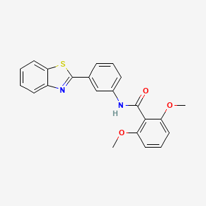 molecular formula C22H18N2O3S B3629542 N-[3-(1,3-benzothiazol-2-yl)phenyl]-2,6-dimethoxybenzamide 