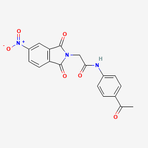 molecular formula C18H13N3O6 B3629611 N-(4-acetylphenyl)-2-(5-nitro-1,3-dioxo-1,3-dihydro-2H-isoindol-2-yl)acetamide 