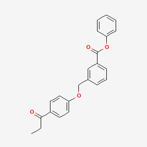 molecular formula C23H20O4 B3629623 Phenyl 3-[(4-propanoylphenoxy)methyl]benzoate 