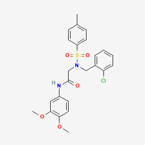 molecular formula C24H25ClN2O5S B3629628 N~2~-(2-chlorobenzyl)-N~1~-(3,4-dimethoxyphenyl)-N~2~-[(4-methylphenyl)sulfonyl]glycinamide 
