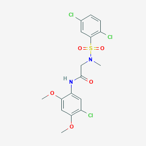 molecular formula C17H17Cl3N2O5S B3629676 N~1~-(5-chloro-2,4-dimethoxyphenyl)-N~2~-[(2,5-dichlorophenyl)sulfonyl]-N~2~-methylglycinamide 