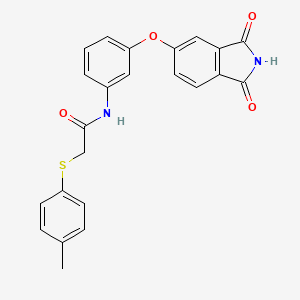 molecular formula C23H18N2O4S B3629732 N-{3-[(1,3-dioxo-2,3-dihydro-1H-isoindol-5-yl)oxy]phenyl}-2-[(4-methylphenyl)thio]acetamide 