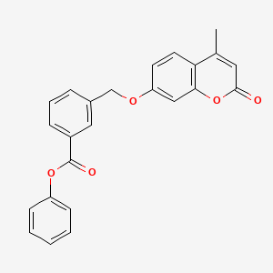 molecular formula C24H18O5 B3629885 phenyl 3-{[(4-methyl-2-oxo-2H-chromen-7-yl)oxy]methyl}benzoate 