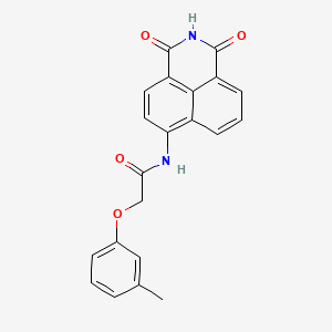 molecular formula C21H16N2O4 B3629957 N-(1,3-dioxo-2,3-dihydro-1H-benzo[de]isoquinolin-6-yl)-2-(3-methylphenoxy)acetamide 