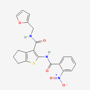 molecular formula C20H17N3O5S B3630052 N-(2-furylmethyl)-2-[(2-nitrobenzoyl)amino]-5,6-dihydro-4H-cyclopenta[b]thiophene-3-carboxamide 