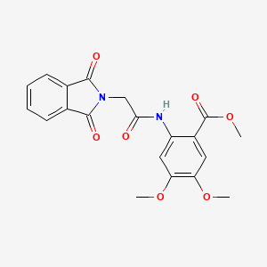 molecular formula C20H18N2O7 B3630127 methyl 2-{[(1,3-dioxo-1,3-dihydro-2H-isoindol-2-yl)acetyl]amino}-4,5-dimethoxybenzoate 