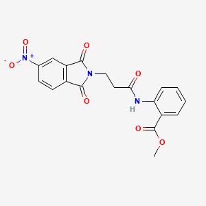 molecular formula C19H15N3O7 B3630209 methyl 2-{[3-(5-nitro-1,3-dioxo-1,3-dihydro-2H-isoindol-2-yl)propanoyl]amino}benzoate 