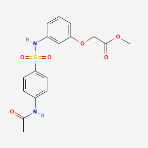 molecular formula C17H18N2O6S B3630283 methyl [3-({[4-(acetylamino)phenyl]sulfonyl}amino)phenoxy]acetate 