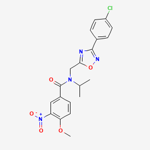 molecular formula C20H19ClN4O5 B3630460 N-{[3-(4-chlorophenyl)-1,2,4-oxadiazol-5-yl]methyl}-4-methoxy-3-nitro-N-(propan-2-yl)benzamide 