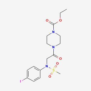 molecular formula C16H22IN3O5S B3630749 ethyl 4-[2-(4-iodo-N-methylsulfonylanilino)acetyl]piperazine-1-carboxylate 