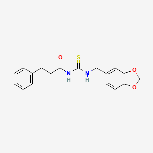 molecular formula C18H18N2O3S B3630810 N-(1,3-benzodioxol-5-ylmethylcarbamothioyl)-3-phenylpropanamide 