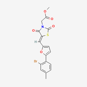 molecular formula C18H14BrNO5S B3630829 methyl [(5Z)-5-{[5-(2-bromo-4-methylphenyl)furan-2-yl]methylidene}-2,4-dioxo-1,3-thiazolidin-3-yl]acetate 