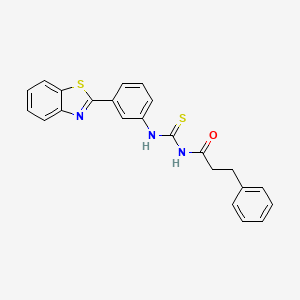 molecular formula C23H19N3OS2 B3630866 N-[[3-(1,3-benzothiazol-2-yl)phenyl]carbamothioyl]-3-phenylpropanamide 