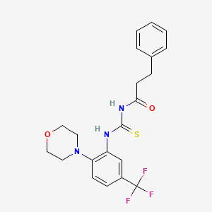 molecular formula C21H22F3N3O2S B3630888 N-({[2-(4-morpholinyl)-5-(trifluoromethyl)phenyl]amino}carbonothioyl)-3-phenylpropanamide 