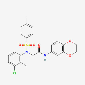 molecular formula C24H23ClN2O5S B3630918 N~2~-(3-chloro-2-methylphenyl)-N~1~-(2,3-dihydro-1,4-benzodioxin-6-yl)-N~2~-[(4-methylphenyl)sulfonyl]glycinamide 