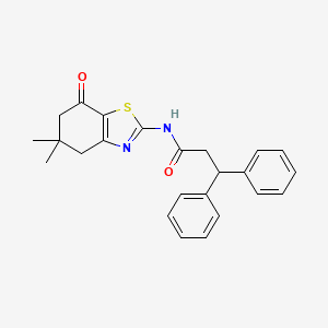 molecular formula C24H24N2O2S B3630987 N-(5,5-dimethyl-7-oxo-4,5,6,7-tetrahydro-1,3-benzothiazol-2-yl)-3,3-diphenylpropanamide 