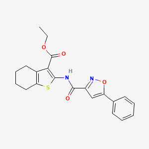 molecular formula C21H20N2O4S B3630988 ETHYL 2-(5-PHENYL-1,2-OXAZOLE-3-AMIDO)-4,5,6,7-TETRAHYDRO-1-BENZOTHIOPHENE-3-CARBOXYLATE 