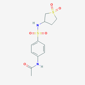 molecular formula C12H16N2O5S2 B363105 N-(4-{[(1,1-dioxidotetrahydrothien-3-yl)amino]sulfonyl}phenyl)acetamide CAS No. 446277-45-8
