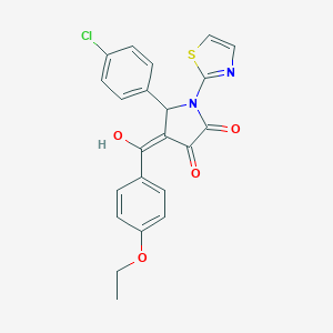 molecular formula C22H17ClN2O4S B363115 5-(4-Chlorophenyl)-4-(4-ethoxybenzoyl)-1,5-dihydro-3-hydroxy-1-(2-thiazolyl)-2H-pyrrol-2-one CAS No. 380584-15-6