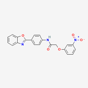 molecular formula C21H15N3O5 B3631198 N-[4-(1,3-benzoxazol-2-yl)phenyl]-2-(3-nitrophenoxy)acetamide 