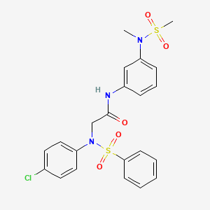molecular formula C22H22ClN3O5S2 B3631225 N~2~-(4-chlorophenyl)-N~1~-{3-[methyl(methylsulfonyl)amino]phenyl}-N~2~-(phenylsulfonyl)glycinamide 