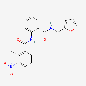 molecular formula C20H17N3O5 B3631292 N-{2-[(furan-2-ylmethyl)carbamoyl]phenyl}-2-methyl-3-nitrobenzamide 