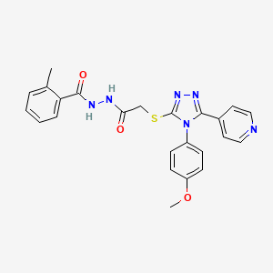 molecular formula C24H22N6O3S B3631317 N'-({[4-(4-METHOXYPHENYL)-5-(4-PYRIDINYL)-4H-1,2,4-TRIAZOL-3-YL]SULFANYL}ACETYL)-2-METHYLBENZOHYDRAZIDE 