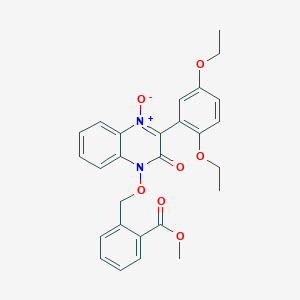 molecular formula C27H26N2O7 B3631340 methyl 2-({[3-(2,5-diethoxyphenyl)-4-oxido-2-oxo-1(2H)-quinoxalinyl]oxy}methyl)benzoate 