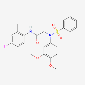 molecular formula C23H23IN2O5S B3631418 N~2~-(3,4-dimethoxyphenyl)-N~1~-(4-iodo-2-methylphenyl)-N~2~-(phenylsulfonyl)glycinamide 