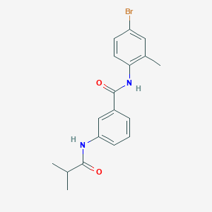 molecular formula C18H19BrN2O2 B3631420 N-(4-BROMO-2-METHYLPHENYL)-3-(2-METHYLPROPANAMIDO)BENZAMIDE 