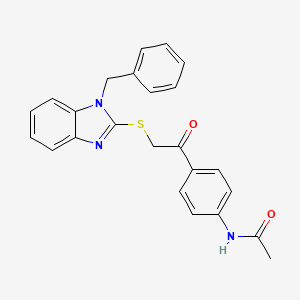 molecular formula C24H21N3O2S B3631578 N-(4-{2-[(1-benzyl-1H-benzimidazol-2-yl)thio]acetyl}phenyl)acetamide 