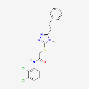 molecular formula C19H18Cl2N4OS B3631630 N-(2,3-dichlorophenyl)-2-{[4-methyl-5-(2-phenylethyl)-4H-1,2,4-triazol-3-yl]thio}acetamide 
