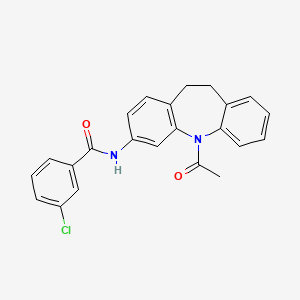 molecular formula C23H19ClN2O2 B3631730 N-(11-acetyl-5,6-dihydrobenzo[b][1]benzazepin-2-yl)-3-chlorobenzamide 