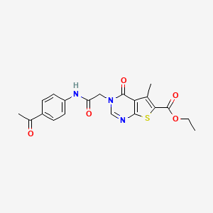 molecular formula C20H19N3O5S B3631967 ethyl 3-{2-[(4-acetylphenyl)amino]-2-oxoethyl}-5-methyl-4-oxo-3,4-dihydrothieno[2,3-d]pyrimidine-6-carboxylate 