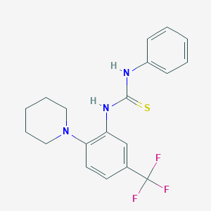 molecular formula C19H20F3N3S B3631989 N-phenyl-N'-[2-(1-piperidinyl)-5-(trifluoromethyl)phenyl]thiourea 