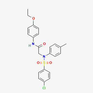molecular formula C23H23ClN2O4S B3632047 N~2~-[(4-chlorophenyl)sulfonyl]-N~1~-(4-ethoxyphenyl)-N~2~-(4-methylphenyl)glycinamide 