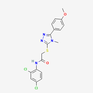 molecular formula C18H16Cl2N4O2S B3632370 N-(2,4-dichlorophenyl)-2-{[5-(4-methoxyphenyl)-4-methyl-4H-1,2,4-triazol-3-yl]sulfanyl}acetamide 