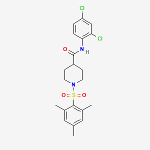 molecular formula C21H24Cl2N2O3S B3632521 N-(2,4-dichlorophenyl)-1-[(2,4,6-trimethylphenyl)sulfonyl]piperidine-4-carboxamide 