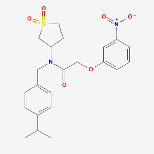 molecular formula C22H26N2O6S B363266 N-(1,1-dioxothiolan-3-yl)-2-(3-nitrophenoxy)-N-[(4-propan-2-ylphenyl)methyl]acetamide CAS No. 586993-89-7