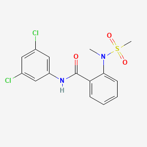 molecular formula C15H14Cl2N2O3S B3632737 N-(3,5-dichlorophenyl)-2-[methyl(methylsulfonyl)amino]benzamide 
