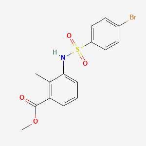 molecular formula C15H14BrNO4S B3632745 methyl 3-{[(4-bromophenyl)sulfonyl]amino}-2-methylbenzoate 