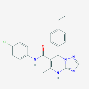 molecular formula C21H20ClN5O B363276 N-(4-Chlorophenyl)-7-(4-ethylphenyl)-5-methyl-4,7-dihydro-[1,2,4]triazolo[1,5-a]pyrimidine-6-carboxamide CAS No. 691397-57-6