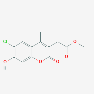 molecular formula C13H11ClO5 B363277 methyl (6-chloro-7-hydroxy-4-methyl-2-oxo-2H-chromen-3-yl)acetate CAS No. 500203-85-0